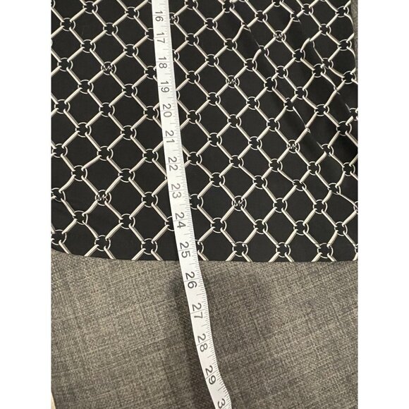 Michael by Michael Kors Navy Geometric Design Lace-Up Neck Blouse Sz S - Picture 7 of 10